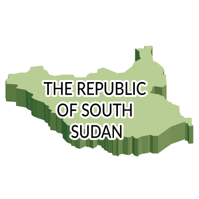 南スーダン共和国無料フリーイラスト｜英語・立体(緑)